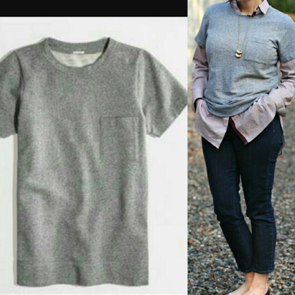 J. Crew Short Sleeve Pocket Sweatshirt